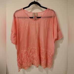 Johnny Was Pink Blouse